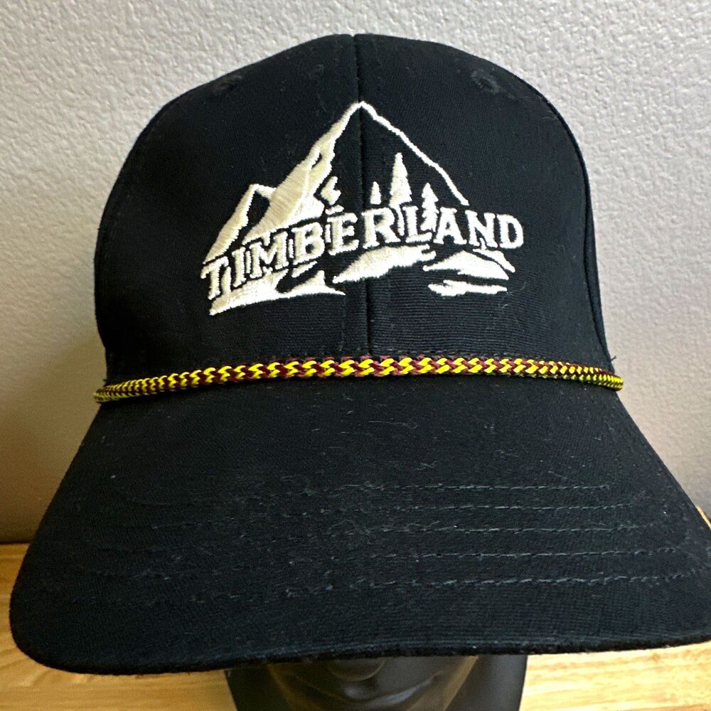 Timberland Black Logo Baseball Cap Hat Adjustable One Size Unisex Adults
